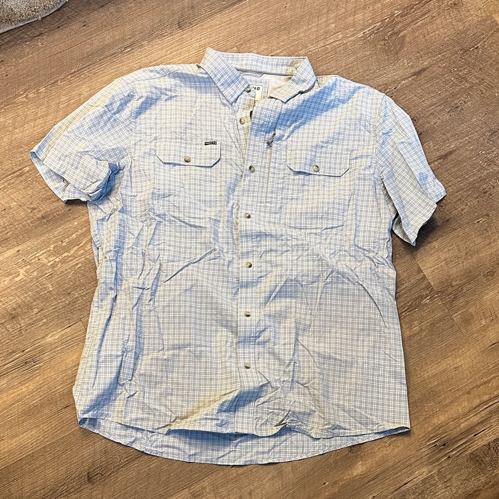 PONCHO Blue Checkered Button-Down Shirt